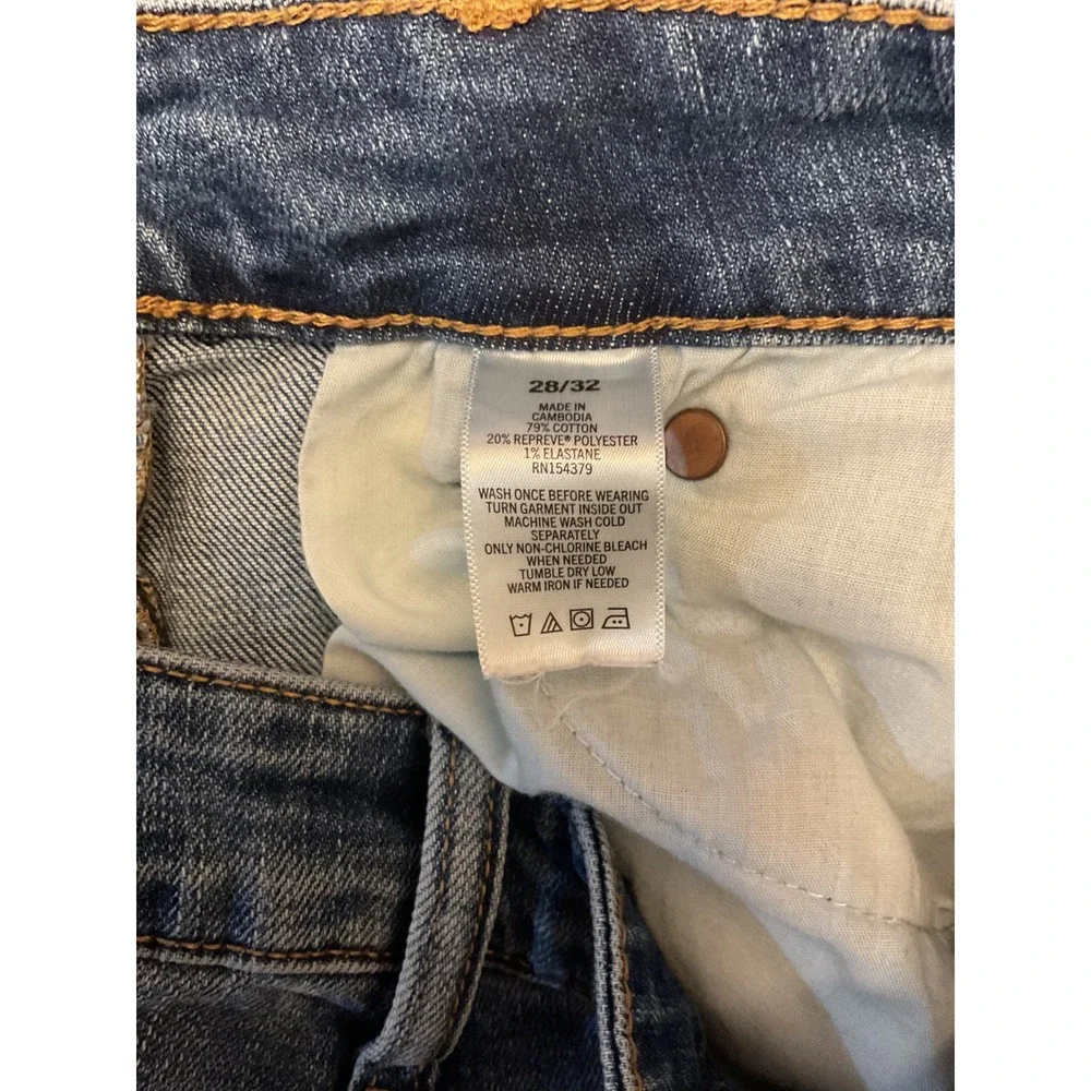 Aeropostale Mens Straight Leg Jeans 28x32 Medium Wash Blue Stretch Denim Pants